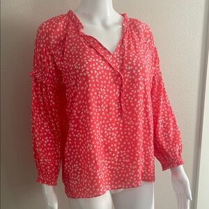 GAP Pink Tie Front Blouse with Relaxed Fit